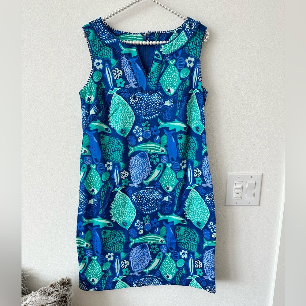 Talbots UNDER-THE-SEA TEXTURED SHIFT DRESS